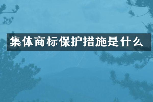 集体商标保护措施是什么