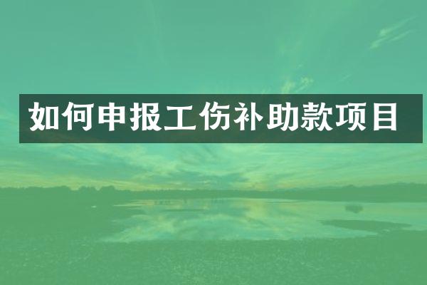 如何申报工伤补助款项目