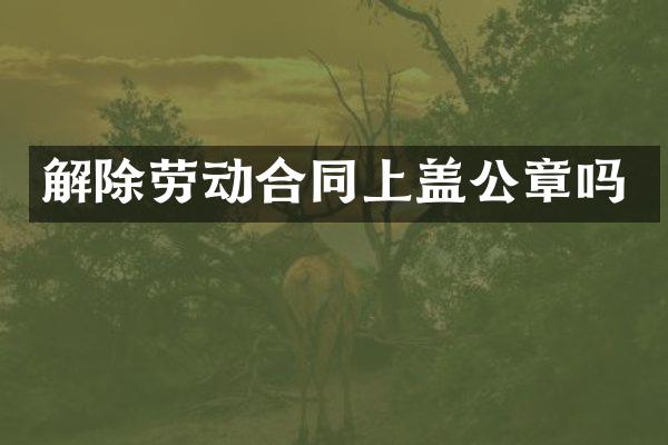解除劳动合同上盖公章吗