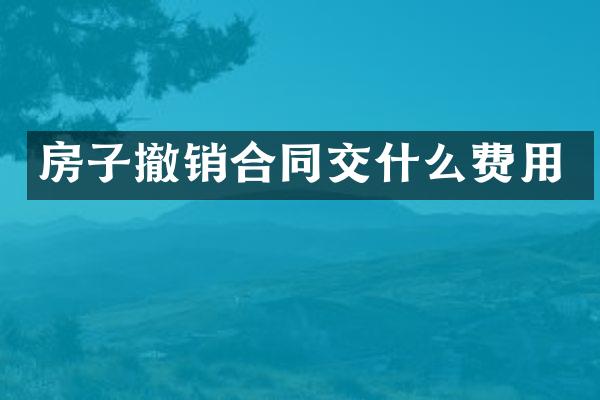 房子撤销合同交什么费用