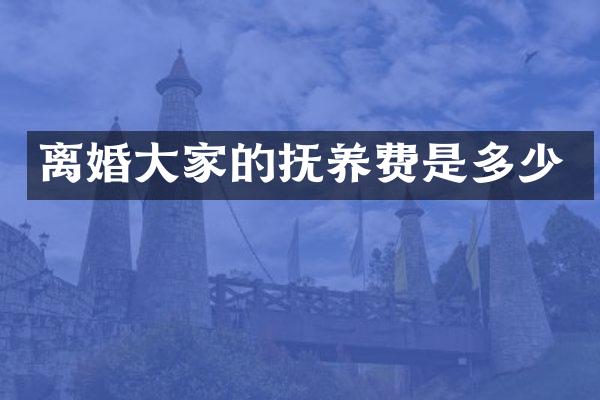 离婚大家的抚养费是多少