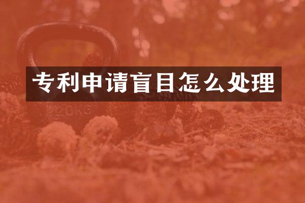 专利申请盲目怎么处理