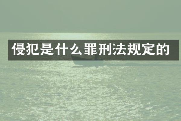 侵犯是什么罪刑法规定的