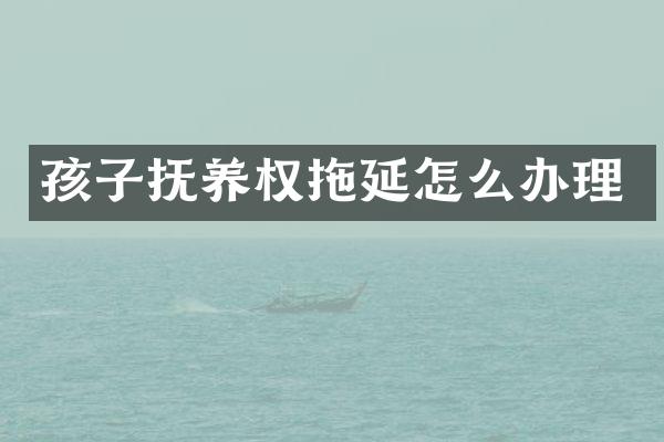 孩子抚养权拖延怎么办理