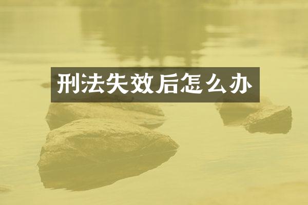 刑法失效后怎么办