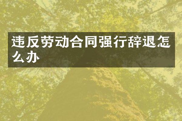 违反劳动合同强行辞退怎么办
