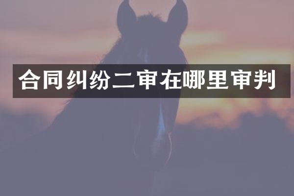 合同纠纷二审在哪里审判