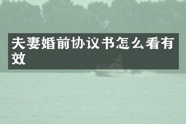 夫妻婚前协议书怎么看有效