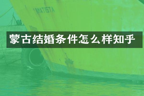 蒙古结婚条件怎么样知乎