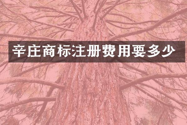 辛庄商标注册费用要多少