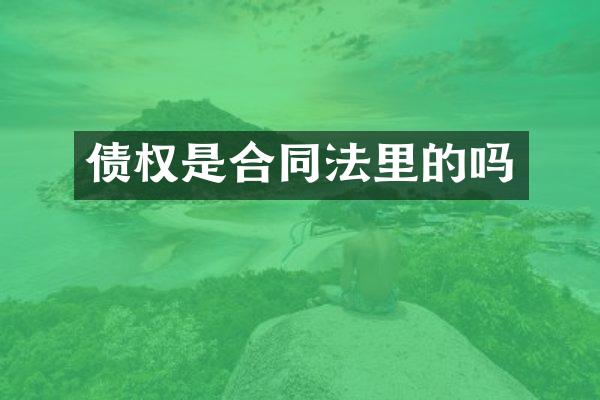 债权是合同法里的吗