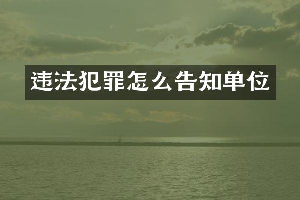 违法犯罪怎么告知单位