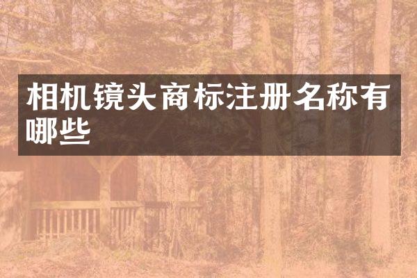 相机镜头商标注册名称有哪些