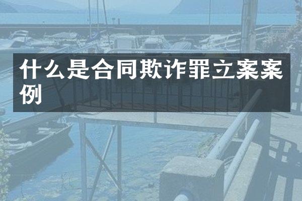什么是合同欺诈罪立案案例