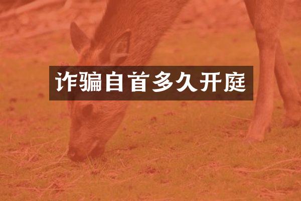 诈骗自首多久开庭
