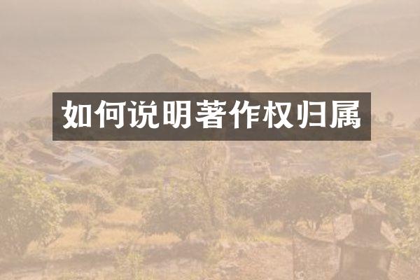 如何说明著作权归属