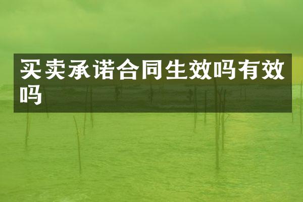 买卖承诺合同生效吗有效吗