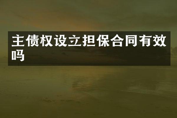 主债权设立担保合同有效吗