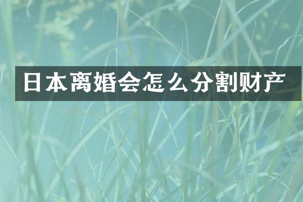日本离婚会怎么分割财产