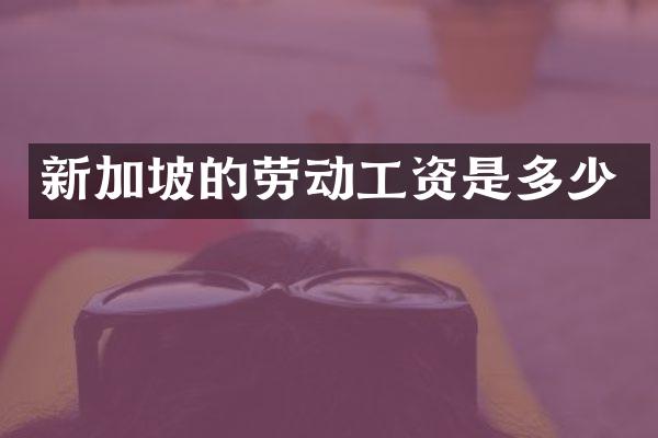 新加坡的劳动工资是多少