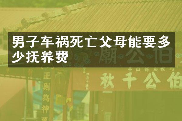 男子车祸死亡父母能要多少抚养费