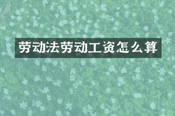 劳动法劳动工资怎么算