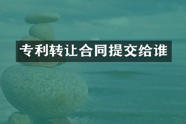 专利转让合同提交给谁