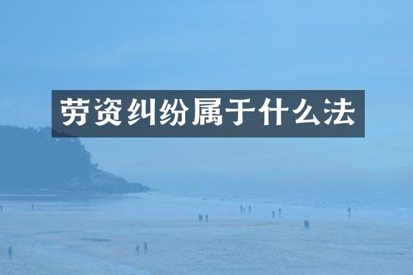 劳资纠纷属于什么法