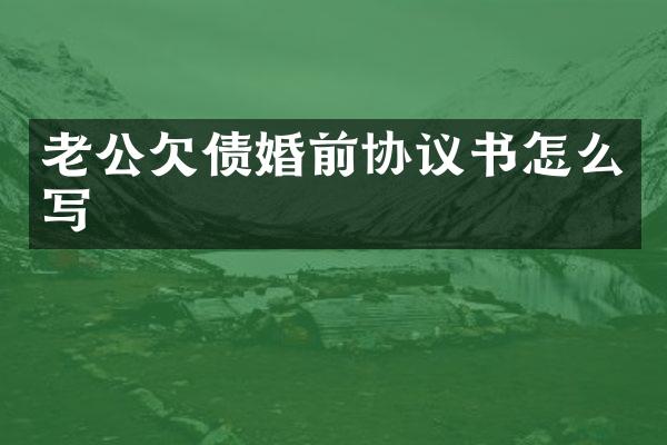 老公欠债婚前协议书怎么写