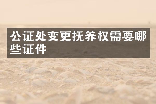 公证处变更抚养权需要哪些证件