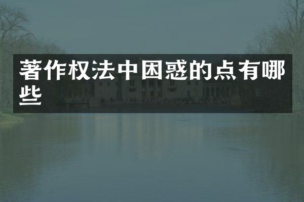 著作权法中困惑的点有哪些