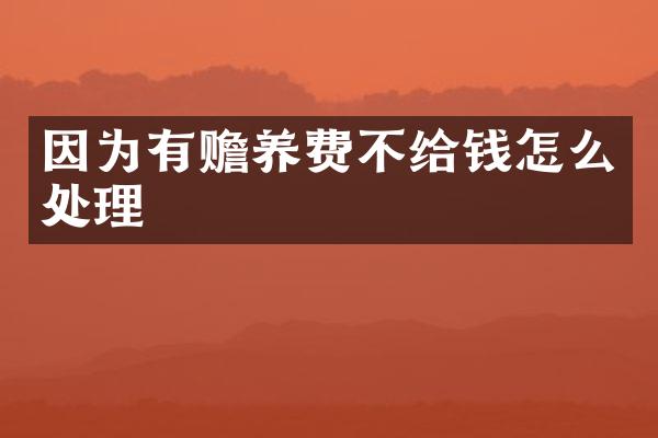 因为有赡养费不给钱怎么处理