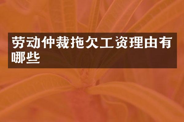 劳动仲裁拖欠工资理由有哪些