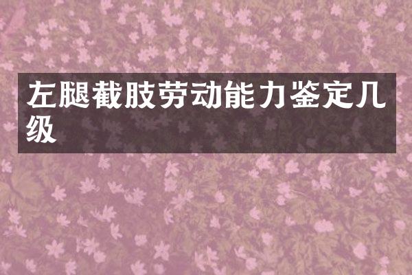 左腿截肢劳动能力鉴定几级