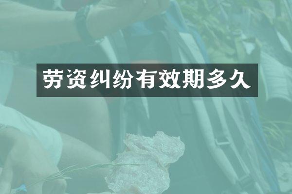 劳资纠纷有效期多久