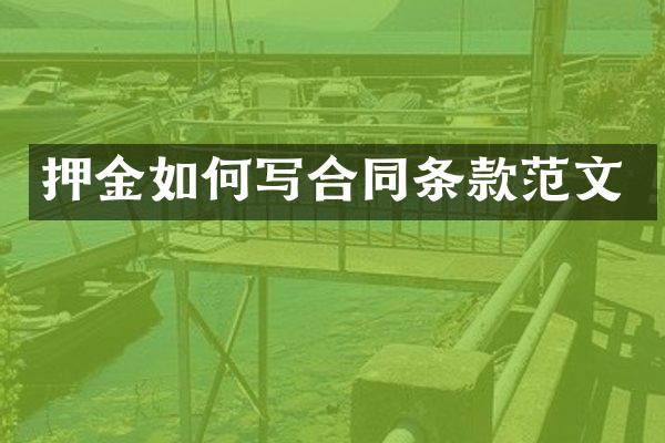押金如何写合同条款范文