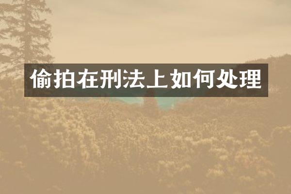 在刑法上如何处理