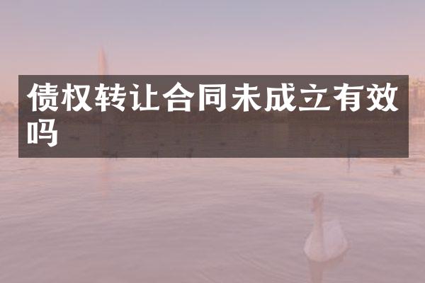 债权转让合同未成立有效吗