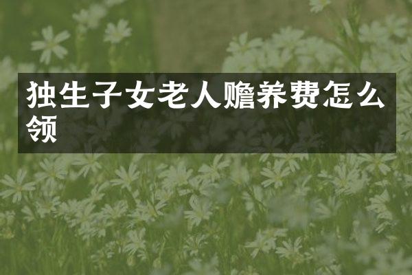 独生子女老人赡养费怎么领