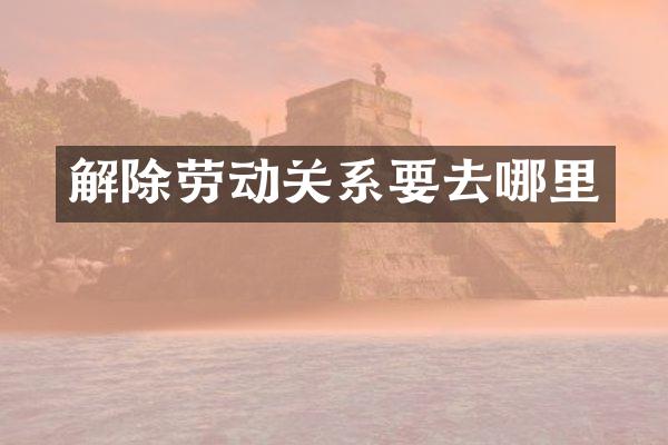解除劳动关系要去哪里