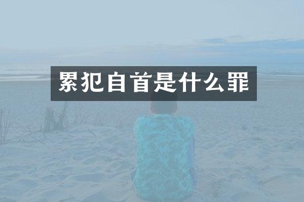 自首是什么罪