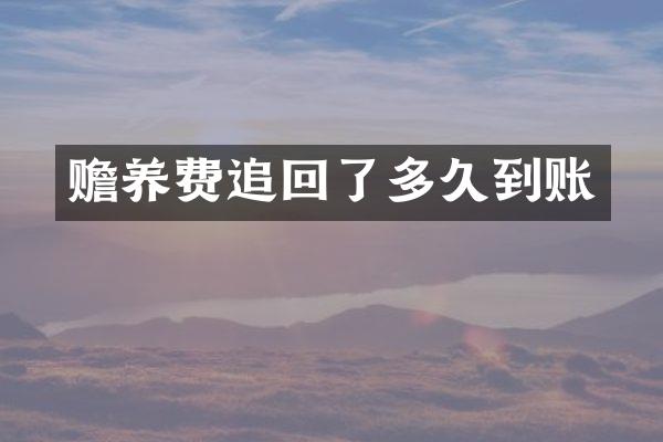 赡养费追回了多久到账