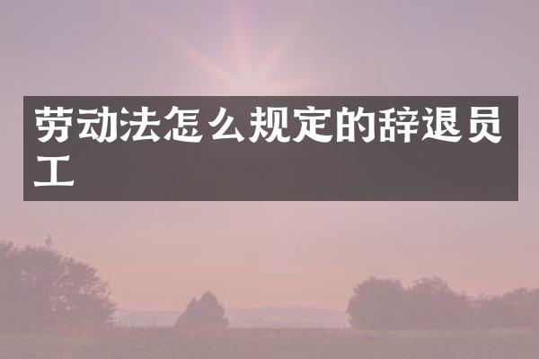 劳动法怎么规定的辞退员工