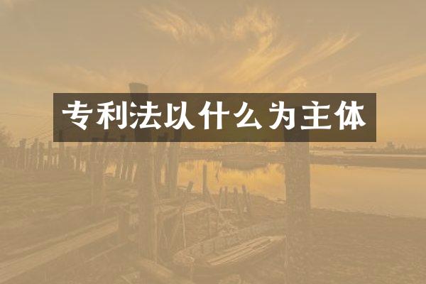 专利法以什么为主体