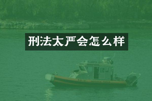 刑法太严会怎么样