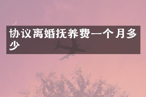 协议离婚抚养费一个月多少