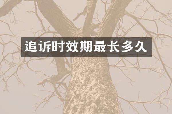 追诉时效期最长多久