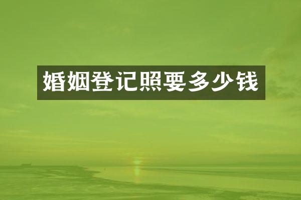 婚姻登记照要多少钱