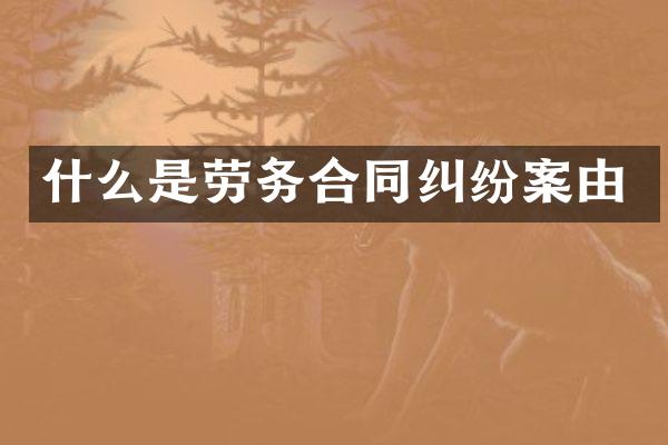 什么是劳务合同纠纷案由