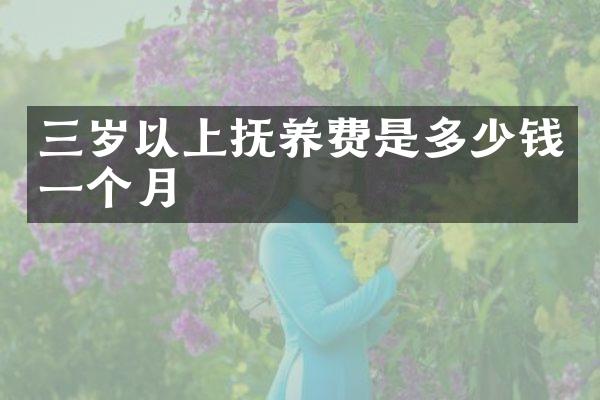 三岁以上抚养费是多少钱一个月